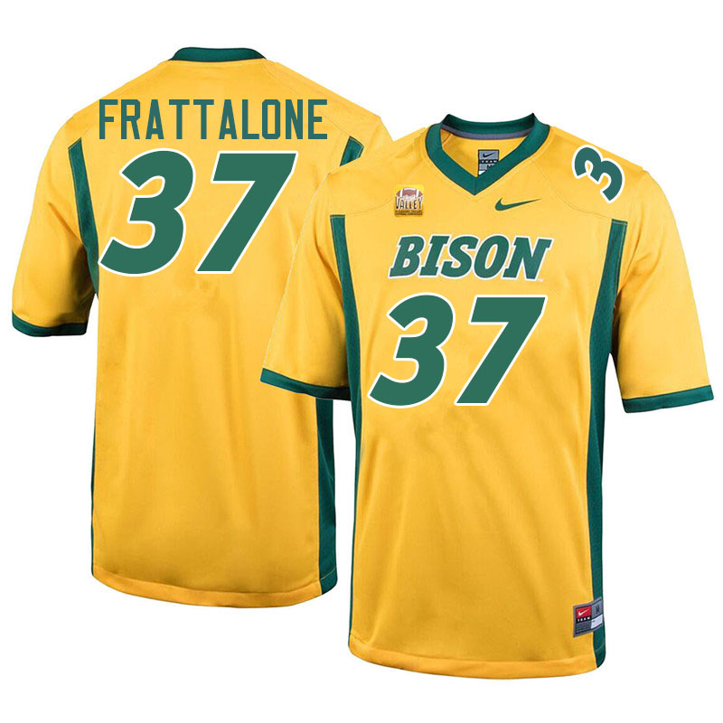 North Dakota State Bison #37 William Frattalone College Football Jerseys Stitched-Yellow